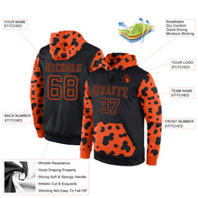 Load image into Gallery viewer, Custom Stitched Black Black-Orange Sports Pullover Sweatshirt Hoodie