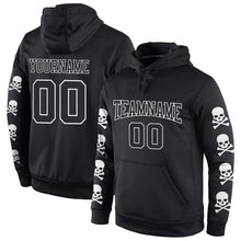 Load image into Gallery viewer, Custom Stitched Black Black-White 3D Skull Fashion Sports Pullover Sweatshirt Hoodie
