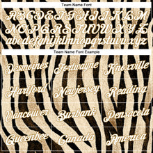 Load image into Gallery viewer, Custom Stitched Black White-Old Gold 3D Pattern Design Leopard Sports Pullover Sweatshirt Hoodie