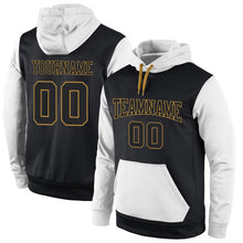 Load image into Gallery viewer, Custom Stitched Black Black-White Sports Pullover Sweatshirt Hoodie