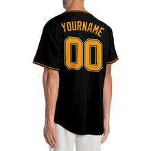 Load image into Gallery viewer, Custom Black Gold-White Authentic Baseball Jersey