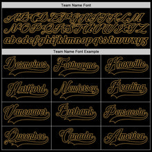 Load image into Gallery viewer, Custom Black Black-Old Gold Authentic Baseball Jersey