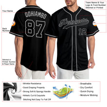 Load image into Gallery viewer, Custom Black Black-Gray Authentic Baseball Jersey