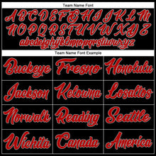 Load image into Gallery viewer, Custom Black Red-Gray Authentic Baseball Jersey