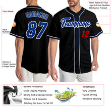 Load image into Gallery viewer, Custom Black Royal-Red Authentic Baseball Jersey