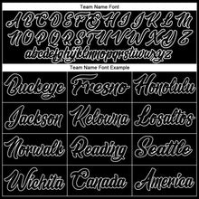 Load image into Gallery viewer, Custom Black White Pinstripe Black-White Authentic Baseball Jersey