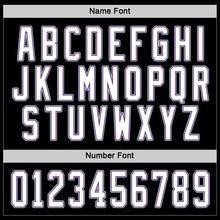 Load image into Gallery viewer, Custom Black White-Purple Hockey Jersey