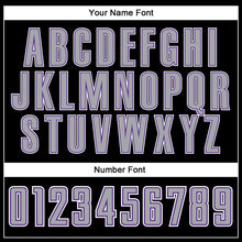 Load image into Gallery viewer, Custom Black Gray-Purple Authentic Baseball Jersey