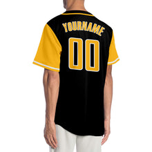 Load image into Gallery viewer, Custom Black Gold-White Authentic Two Tone Baseball Jersey