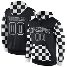Load image into Gallery viewer, Custom Stitched Black Black-White Sports Pullover Sweatshirt Hoodie