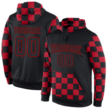 Load image into Gallery viewer, Custom Stitched Black Black-Red Sports Pullover Sweatshirt Hoodie