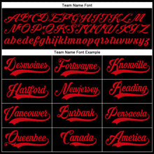 Load image into Gallery viewer, Custom Black Red Authentic Baseball Jersey