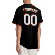 Load image into Gallery viewer, Custom Black White-Orange Authentic Baseball Jersey