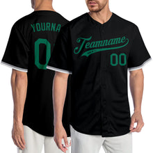 Load image into Gallery viewer, Custom Black Kelly Green Authentic Baseball Jersey