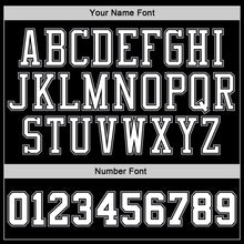 Load image into Gallery viewer, Custom Stitched Black White Pinstripe White-Gray Sports Pullover Sweatshirt Hoodie