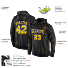 Load image into Gallery viewer, Custom Stitched Black Gold Pinstripe Gold-White Sports Pullover Sweatshirt Hoodie