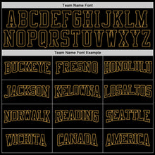 Load image into Gallery viewer, Custom Stitched Black Old Gold Pinstripe Black-Old Gold Sports Pullover Sweatshirt Hoodie