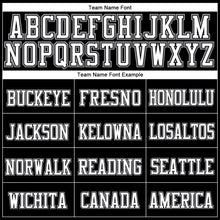 Load image into Gallery viewer, Custom Black White-Gray Stitched Cuffed Knit Hat