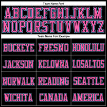 Load image into Gallery viewer, Custom Black Pink-Light Blue Stitched Cuffed Knit Hat