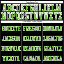 Load image into Gallery viewer, Custom Black Neon Green-White Stitched Cuffed Knit Hat