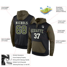 Load image into Gallery viewer, Custom Stitched Black Olive-White Sports Pullover Sweatshirt Hoodie