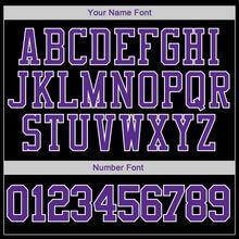 Load image into Gallery viewer, Custom Stitched Black Purple-White Sports Pullover Sweatshirt Hoodie
