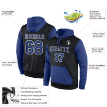 Load image into Gallery viewer, Custom Stitched Black Royal-White Sports Pullover Sweatshirt Hoodie