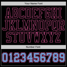 Load image into Gallery viewer, Custom Stitched Black Light Blue-Pink Sports Pullover Sweatshirt Hoodie
