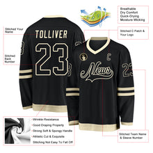 Load image into Gallery viewer, Custom Black Black-Cream Hockey Jersey