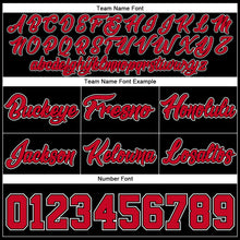 Load image into Gallery viewer, Custom Black Red-White Authentic Throwback Basketball Shorts