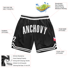Load image into Gallery viewer, Custom Black White Authentic Throwback Basketball Shorts
