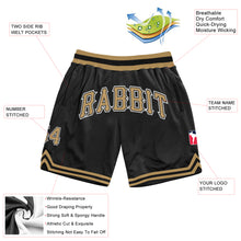 Load image into Gallery viewer, Custom Black Old Gold-White Authentic Throwback Basketball Shorts