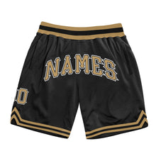 Load image into Gallery viewer, Custom Black Old Gold-White Authentic Throwback Basketball Shorts
