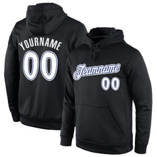 Load image into Gallery viewer, Custom Stitched Black White-Royal Sports Pullover Sweatshirt Hoodie