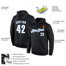 Load image into Gallery viewer, Custom Stitched Black White-Light Blue Sports Pullover Sweatshirt Hoodie