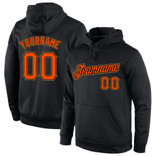 Load image into Gallery viewer, Custom Stitched Black Orange-Old Gold Sports Pullover Sweatshirt Hoodie