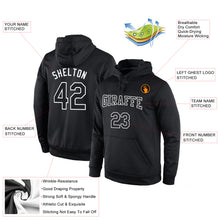 Load image into Gallery viewer, Custom Stitched Black Black-White Sports Pullover Sweatshirt Hoodie