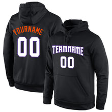Load image into Gallery viewer, Custom Stitched Black White-Orange Sports Pullover Sweatshirt Hoodie