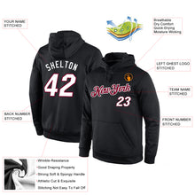 Load image into Gallery viewer, Custom Stitched Black White-Maroon Sports Pullover Sweatshirt Hoodie
