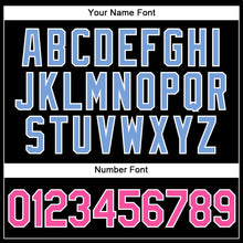Load image into Gallery viewer, Custom Black Pink-Light Blue Authentic Baseball Jersey