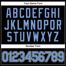 Load image into Gallery viewer, Custom Black Light Blue-White Authentic Baseball Jersey