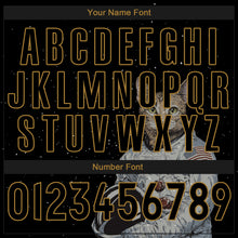 Load image into Gallery viewer, Custom Black Black-Old Gold 3D Pattern Design Astronaut Authentic Baseball Jersey