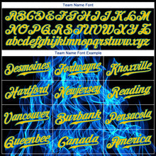 Load image into Gallery viewer, Custom Black Gold-Teal 3D Pattern Design Flame Authentic Baseball Jersey