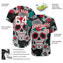 Load image into Gallery viewer, Custom Black White-Red 3D Skull Fashion Authentic Baseball Jersey