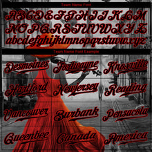 Load image into Gallery viewer, Custom Black Black-Red 3D Pattern Design A Girl With The Eiffel Tower Authentic Baseball Jersey