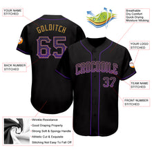Load image into Gallery viewer, Custom Black Purple-Old Gold Authentic Drift Fashion Baseball Jersey