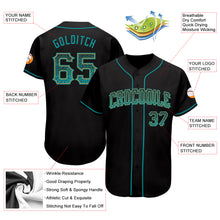 Load image into Gallery viewer, Custom Black Teal-Old Gold Authentic Drift Fashion Baseball Jersey