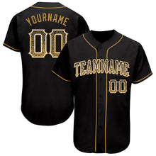 Load image into Gallery viewer, Custom Black Old Gold-White Authentic Drift Fashion Baseball Jersey