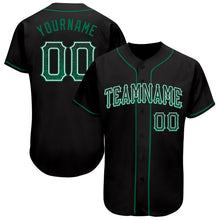 Load image into Gallery viewer, Custom Black Kelly Green-White Authentic Drift Fashion Baseball Jersey