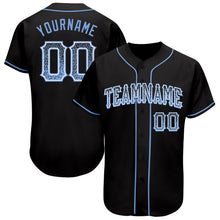 Load image into Gallery viewer, Custom Black Light Blue-White Authentic Drift Fashion Baseball Jersey